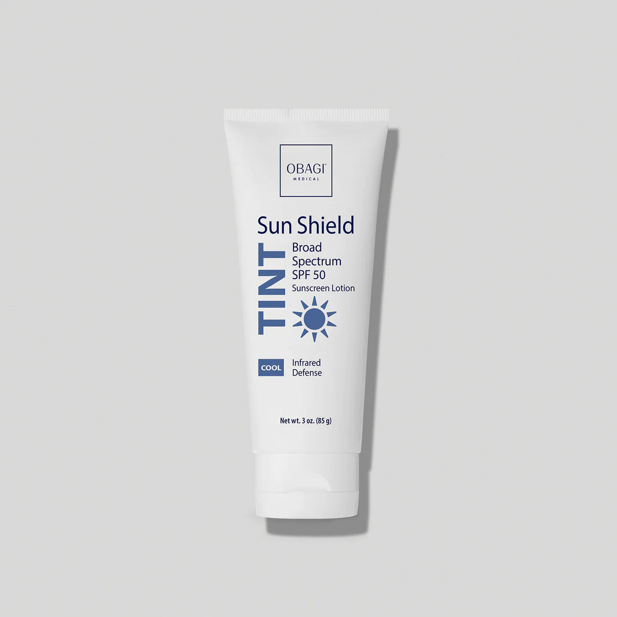 Obagi Sun Shield Tint Broad Spectrum SPF 50 Cool 85g tube, tinted mineral sunscreen for cool undertones