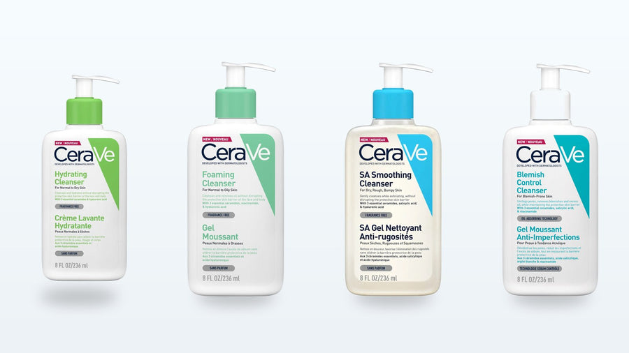 The CeraVe facial cleanser range