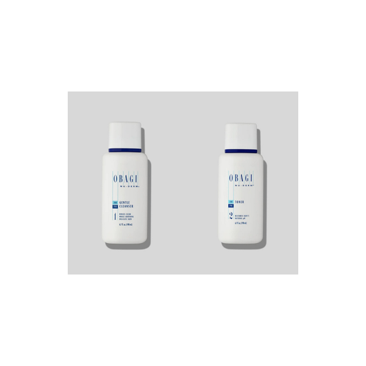 Obagi Nu-Derm Gentle Cleanser and Nu-Derm Toner bundle, cleanse and tone duo for balanced skin