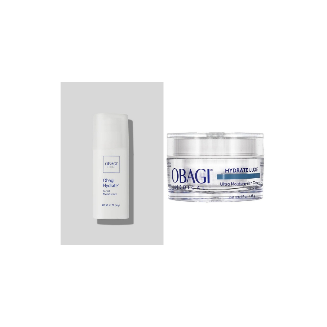 Obagi Hydrate Facial Moisturiser and Hydrate Luxe bundle, day and night hydration duo for dry skin