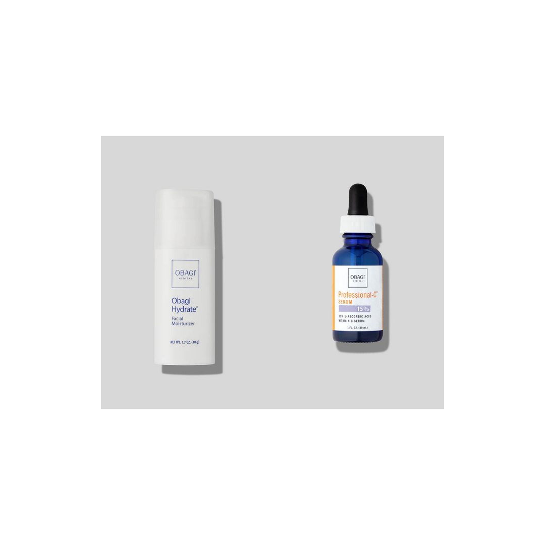Obagi Hydrate Facial Moisturiser and Professional-C 15% Serum bundle, vitamin C and hydration routine