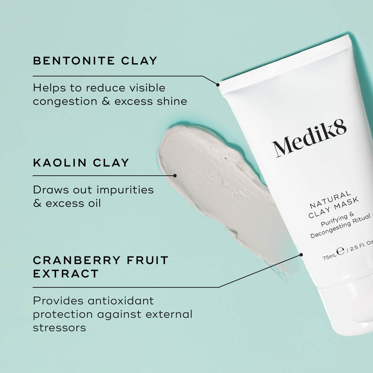 Medik8 Natural Clay Mask key ingredients