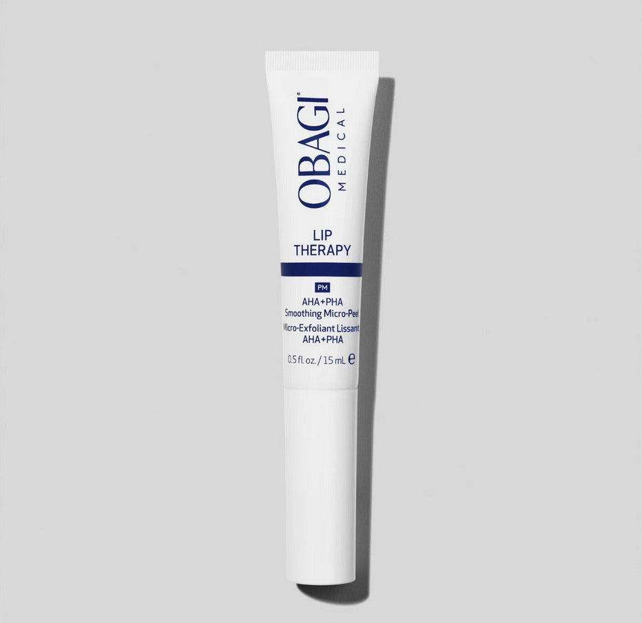 Obagi Lip Therapy AHA+PHA Smoothing Micro Peel 15ml tube, exfoliating lip treatment for smoother lips