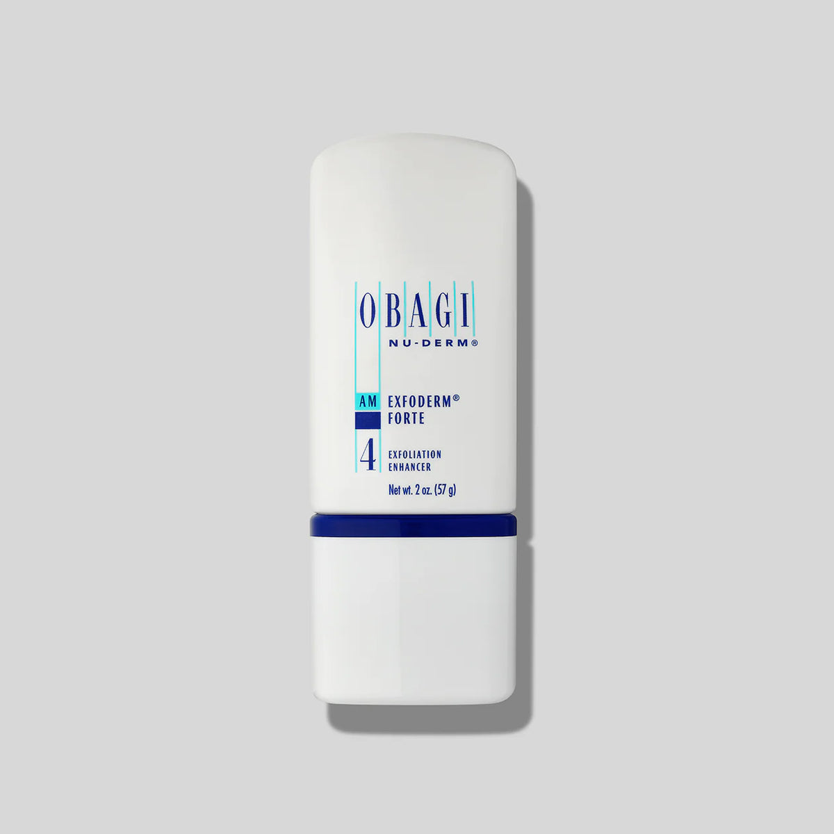 Obagi Nu-Derm Exfoderm Forte 57g bottle, glycolic and lactic acid exfoliating lotion for normal to oily skin