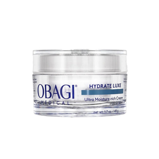 Obagi Hydrate Luxe 48g jar, ultra-rich overnight balm moisturiser with biomimetic peptides for dry skin