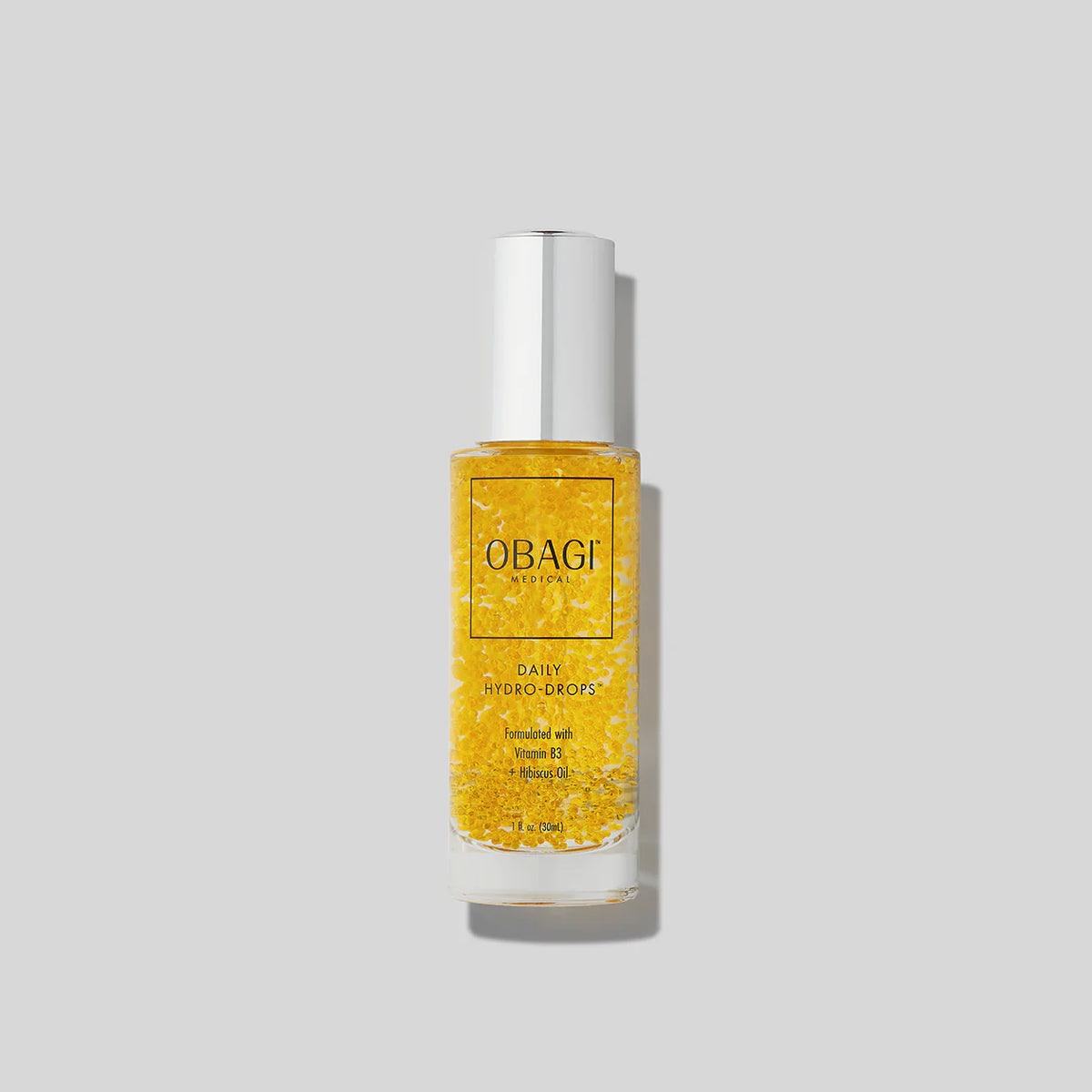 Obagi Daily Hydro-Drops Facial Serum 30ml bottle, weightless hydrating serum with vitamin B3 and Abyssinian oil