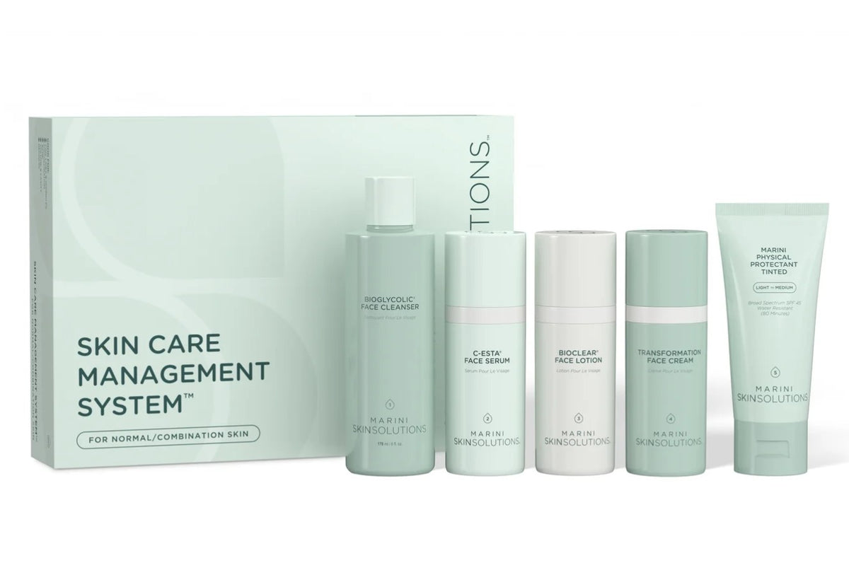 Marini Skin Solutions Skin Care Management System - Normal/Combination Skin with Marini Physical Protectant TINTED SPF30