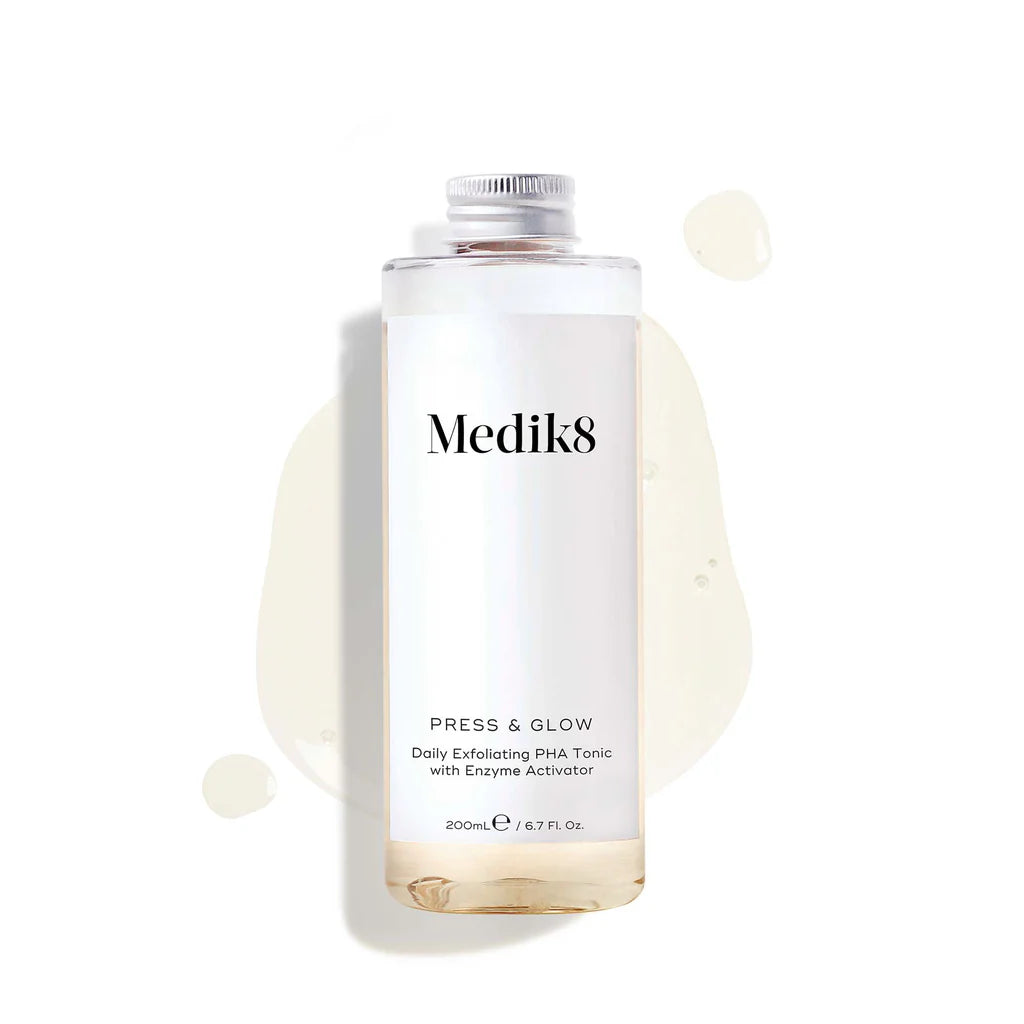 Medik8 Press & Glow Refill 200ml exfoliating PHA tonic refill bottle