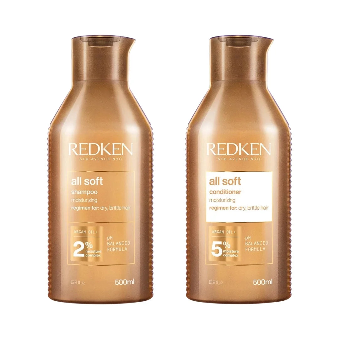 Redken All Soft Shampoo and Conditioner bundle, two 500ml bottles