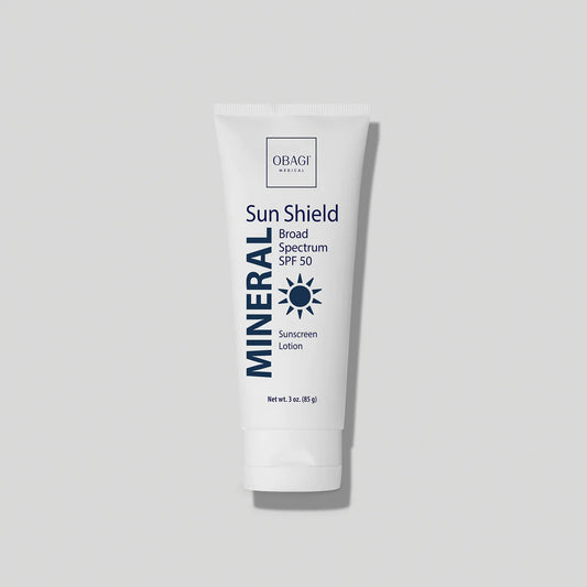 Obagi Sun Shield Mineral Broad Spectrum SPF 50 85g tube, zinc oxide mineral sunscreen for sensitive skin